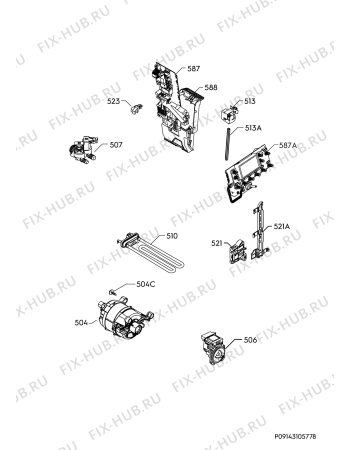 Взрыв-схема стиральной машины Electrolux EW6F5842RA - Схема узла Electrical equipment 268